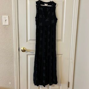 Black white print maxi dress